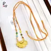 Tienda de Oro Mismo Estilo Doble Pez Koi Candado Collar Margarita Pequeña Paz y Alegría Moda Elegante Versátil Collar para Mujer Mayoreo