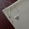 Collar de Perlas con Forma Barroca Coreana de Plata de Ley S925 Estilo Coreano Simple Estilo Caliente del Pequeño Libro Rojo Cadena para la Clavícula Venta al por Mayor