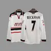 Jersey Retro Manga Larga Uniforme de Fútbol Beckham Zidane Messi C Ronaldo Jersey Clásico