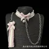 Gargantilla de Encaje con Lazo y Cascabel, Collar Sexy para el Cuello para Mujeres, Estilo Divertido y Dulce Genial para Parejas, con Correa