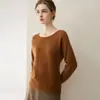 Suéter de cachemir 100% puro de alta gama para mujer, nueva colección otoño/invierno 2026, prenda básica de punto con cuello redondo, corte ajustado y favorecedor