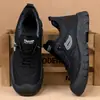 Zapatos de Algodón Gruesos con Felpa para Hombre de Invierno Zapatos de Senderismo Antideslizantes para Hombre Impermeables con Felpa Protección contra el Frío al Aire Libre Puntera Cálida Botas de Algodón