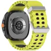 Adequado para Samsung Galaxy Watch8/8Classic Pulseira de Silicone Marinha Fivela Prateada Pulseira de Pulso Bicolor Respirável