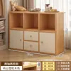 Estante de Livros de Madeira Maciça, Prateleira, Armário de Armazenamento para Sala de Estar, Armário de Armazenamento Multifuncional, Armário de Exposição Doméstico, Armário com Grade