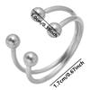 Anillo de acero inoxidable 304 de tendencia europea y americana, ajustable, de titanio, para mujer, sencillo, abierto, sin decoloración