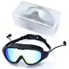 Gafas de Natación Profesionales Transfronterizas Personalizadas para Adultos, Alta Definición, Antivaho, Impermeables, Anti-UV, Galvanizadas, Marco Grande, Gafas de Natación No Irritantes al por Mayor
