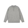 Melange cinza Henry Collar Sweater Masculino Outono e Inverno Moda Marca Lazy Style Advanced Knitted Cleanfit Base Camisa