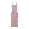 Vestido Sexy de Verano 2025 Estilo Ins Halter Cuello Descubierto Espalda Mochila Cadera Sexy Cintura Torcida Tirantes Falda Larga para Mujer