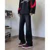 Jeans negros microacampanados para hombre, elegantes y geniales, estilo americano de la calle, jeans de pierna recta adelgazantes para hombre
