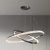 Araña de sala de estar de lujo ligero minimalista italiano, luz principal circular creativa de diseñador Bauhaus de 6 piezas para el pasillo, aluminio, otros materiales no especificados