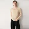 Suéter de Cachemira de un solo hombro Otoño Invierno Nuevo Tejido Irregular Pulóver Para ir al trabajo Holgado Adelgazante Top Versátil