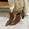 Botines de Mujer 2026 Otoño/Invierno Botas de Mujer Botines Tejidos Botas de Tacón de Aguja Botas Adelgazantes Botas de Combate