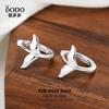 Plata esterlina s925 cola de sirena hebilla de oreja femenina elegante estilo oceánico anillo de cola de ballena aretes diseño exquisito de nicho