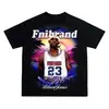 Nueva camiseta de verano retro americana de baloncesto para hombre de manga corta con un divertido estampado de Morant con doble pistola, corte holgado