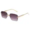 Nuevas Gafas de Sol de Moda con Patillas de Cadena, Gafas de Sol Retro de Montura Grande, Gafas de Sol Casuales de Alta Gama Sin Montura con Bordes Cortados