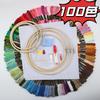 Juego de bordado de bambú elástico con 50 líneas de colores y 100 líneas de colores para punto de cruz de Amazon Explosions. Herramienta para bastidor de punto de cruz.