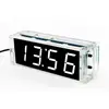 Kit de reloj digital control de luz tubo LED digital de 1 pulgada microcontrolador de 51 chips reloj electrónico piezas DIY con carcasa