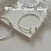 Barraca Famosa na Internet de Dongdaemun, Coreia, Joias de Prata Prata Esterlina S925 Pulseira Aberta Ot Estilo Versátil de Nicho de Ponta
