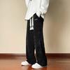 Pantalones de tablero de ajedrez para hombre para otoño e invierno, estilo japonés, drapeado oversize, pantalones casuales de moda con pierna recta y pierna ancha, pantalones de moda