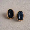 Pendientes Ovalados de Acrílico Retro Europeos y Americanos Moda Transfronteriza Geométricos Simples Pendientes de Gama Alta Maillard para Mujer