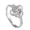 Anel trevo de quatro folhas Yihua anel de moda simples anel de personalidade diamante trevo de quatro folhas anel aberto prata joias atacado