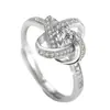 Anillo de amor giratorio índice dedo simple moda anillo personalidad diamante hierba de la suerte anillo abierto joyería de plata al por mayor