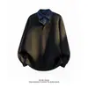 Suéter de punto con cuello camisero, unisex, efecto dos piezas, top informal y relajado para hombre, nuevo suéter de invierno 2026 para hombre transfronterizo