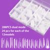 Molde Nuevo para Arte de Uñas Transfronterizo Paquete Mixto 12 Estilos Extensión de Mano Sin Papel Puntas de Uñas de Cristal Película Transparente para Uñas 288 Piezas En Caja