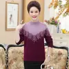 Nuevo Suéter de Moda de Primavera Ajustado para Madres 2026, Camisa Base de Punto Elegante Estilo Chino Nuevo para Edad Media, Suéter Versátil