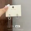 Pendientes de Borla con Círculo de Diamantes Incrustados de Aguja de Plata Europeos y Americanos, Pendientes de Lujo Ligero de Gama Alta, Pendientes de Nicho Exagerados con Sentido del Diseño