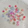 Decoraciones para Uñas DIY Flor Pequeña con Polvo Dorado de 8 mm, Decoraciones de Uñas Florales Coloridas Tridimensionales, Pendientes, Funda de Teléfono, Accesorios de Uñas Portátiles