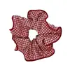 Scrunchie de Lunares con Lazo de Alto Valor Estético, Diadema Dulce de Cuadros Rojos para Moño, Accesorio para el Cabello Scrunchie