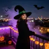 Sombrero de Halloween Sombrero de Bruja de Halloween Sombrero de Pico con Cinta Negra y Hebilla Plateada Sombrero de Carnaval Sombrero para Disfraz de Festival