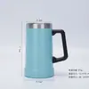 Nueva taza de cerveza de acero inoxidable 304 de 24 oz con asa, taza aislada para el hogar y la oficina, taza portátil de gran capacidad