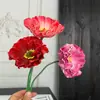 Novo Toque de Luxo Decoração de Móveis Hidratante para Sala de Jantar Mesa de Jantar Arranjo de Flores Casamento Papoula de PU Flor Artificial
