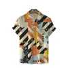 Camisa Havaiana Masculina de Verão Transfronteiriça Masculina Casual Manga Curta Lapela Férias Praia Camisa Top Estampada 3D