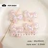 Borboleta Pintada em Acrílico DIY Feita à Mão Contas Soltas Grandes Material Artesanal Acessórios Coloridos Versátil Acessórios para Joias