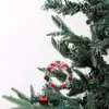 Mini Guirlanda de Natal Transfronteiriça Anel de Rattan Verde Decoração de Pinha Pequena Guirlanda de Natal Branca Guirlanda de Floco de Neve Atacado