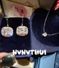 Joyas: Pendientes de Bola de Cristal con Diamantes Brillantes de Princesa de Gota de Lluvia de Fog City, Sensación de Alta Gama, Conjunto de Collar de Burbuja con Diamantes Brillantes en Forma de Lágrima