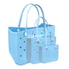 Bolso de playa DIY de moda con agujeros EVA nuevo impermeable para exteriores de gran capacidad bolso de hombro bolsa de red roja
