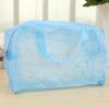 Bolsa de aseo de viaje floral transparente para llevar en la mano, impermeable para baño, almacenamiento de viaje, bolsa de maquillaje para aseo