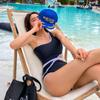 Traje de Baño Triangular Nuevo 2023 de un Hombro para Mujer Cubre Vientre Adelgazante Aguas Termales Vacaciones en la Playa Traje de Baño [una generación de cabello