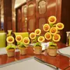 Decoración de maceta de girasol con cara sonriente tejida a mano con ganchillo Regalo para el Día del Maestro