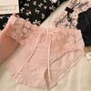 Calcinhas de Renda Estilo Doce Puro Desejo Meninas Crotch Antibacteriano 2025 Novo Cetim Sexy Cuecas Femininas