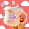 Ins Fofo Urso Coelho Expressão Diário Adesivo Copo de Água Roxo Capa de Celular Decorativo Impermeável Adesivo Sem Costura