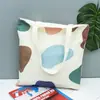 Bolsa de lona com estampa de desenho animado, bolsa de ombro de algodão portátil universal, bolsa de compras publicitária, pronta entrega, personalizada
