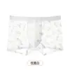 Ropa interior tipo boxer para hombre con encaje jacquard de delfín 10A, antibacteriana, aroma a camelia, hidratante, seda helada, con apertura en la entrepierna, ácido hialurónico