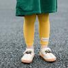 C558 Calcetines Infantiles al por Mayor Tela Lisa Primavera y Otoño Etiqueta Calcetines de Doble Aguja Color Sólido Simple Calcetines de Algodón para Niños y Niñas