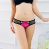Fabricantes de panties al por mayor sexy lazo costura hueca malla entrepierna abierta lencería para mujer 876