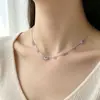 Elegante e Gentil Estilo Feminino Colar de Cristal em Forma de Gota, Moderno e Simples, Versátil Corrente para Clavícula Estilo Minimalista Ins, Novo Modelo